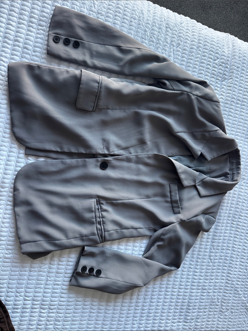 Women's Taupe Single-Button Blazer Jacket